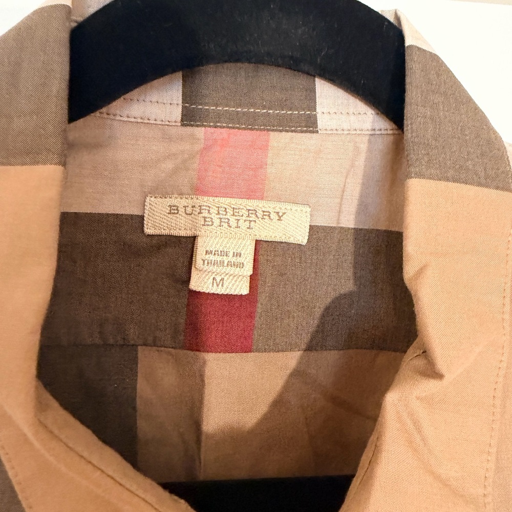 Burberry Brit Tan, Black & Red Check Button-Up Shirt - Picture 3 of 3
